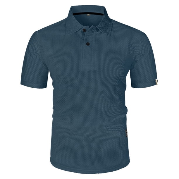 Camiseta informal de manga corta y color liso para hombre - Tejido ligero y transpirable - Cuello clásico para ocasiones informales de verano