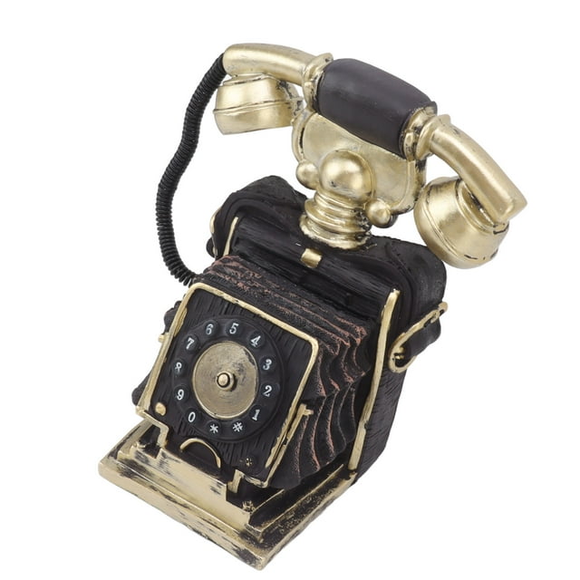 Artesanías de teléfonos antiguos, decoración de teléfonos hechos a mano, ingenioso adorno de teléfono fijo decorativo para el hogar con dial giratorio, resultados impresionantes