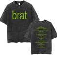 thumbnail image 2 of Camiseta de Charli XCX Brat Tour para hombre, camisa con estampado de letras de alta calidad, Vintage, lavada, a la moda, Unisex, Hip Hop, de gran tamaño, 2024, 2 of 5