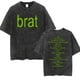 thumbnail image 2 of Camiseta de Charli XCX Brat Tour para hombre, camisa con estampado de letras de alta calidad, Vintage, lavada, a la moda, Unisex, Hip Hop, de gran tamaño, 2024, 2 of 5