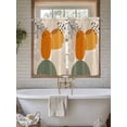 thumbnail image 4 of Boho Geometric 2 Panel Kitchen Curtains for Windows, Middle Century Abstract Leaves Stripes Bathroom Privacy Curtain, Home Décor Window Treatment for Bedroom/Living Room 55"x45", 4 of 6