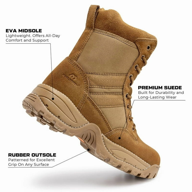 Maelstrom Military Tactical Work Boots, AR 670-1 Compliant, Coyote