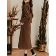 thumbnail image 4 of Retro Workwear Corduroy Suit Two-Piece Waist Jacket and Skirt, Brown, Medium, 4 of 5