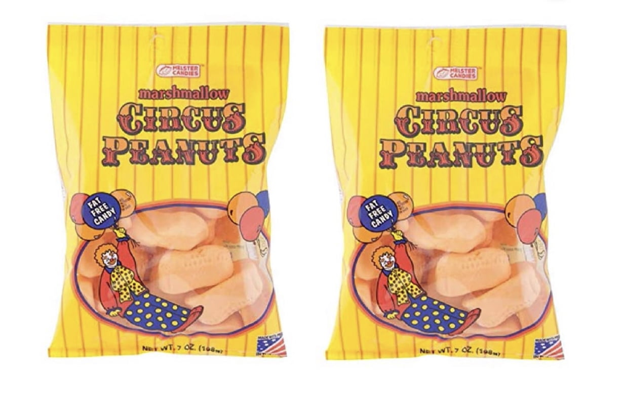 Melster Circus Peanuts Marshmallow Candy 2 Bags, 6 oz. Each