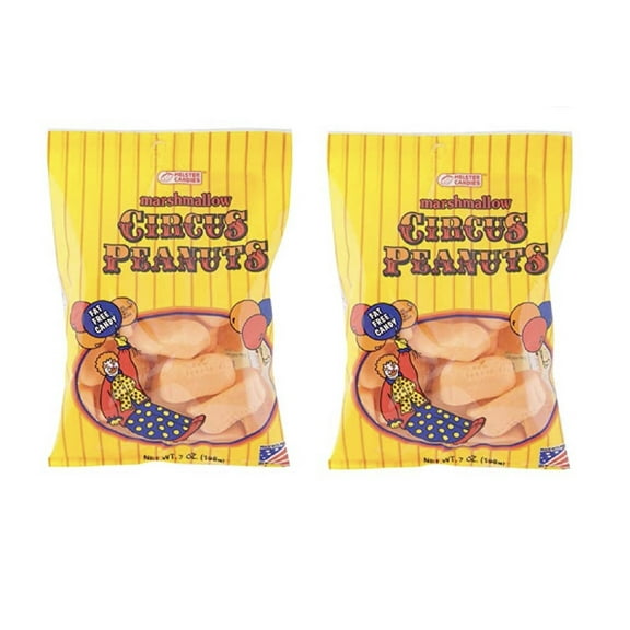 Melster Circus Peanuts Marshmallow Candy 2 Bags, 6 oz. Each
