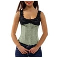 thumbnail image 6 of Odeerbi Medieval Boned Corset for Women 2025 Vintage Jacquard Shapewear Cinchers Waist Trainer Underbust Corset Belt Stomach Wrap Body Shaper Workout Girdle Green, 6 of 6