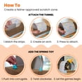 thumbnail image 3 of Catstages Cat Tunnel Scratcher with Feather Spring Toy and Removable Tunnel, Corrugated Scratching Pad for Rest, Play, & Nail Trimming, Multicolored, 3 of 5