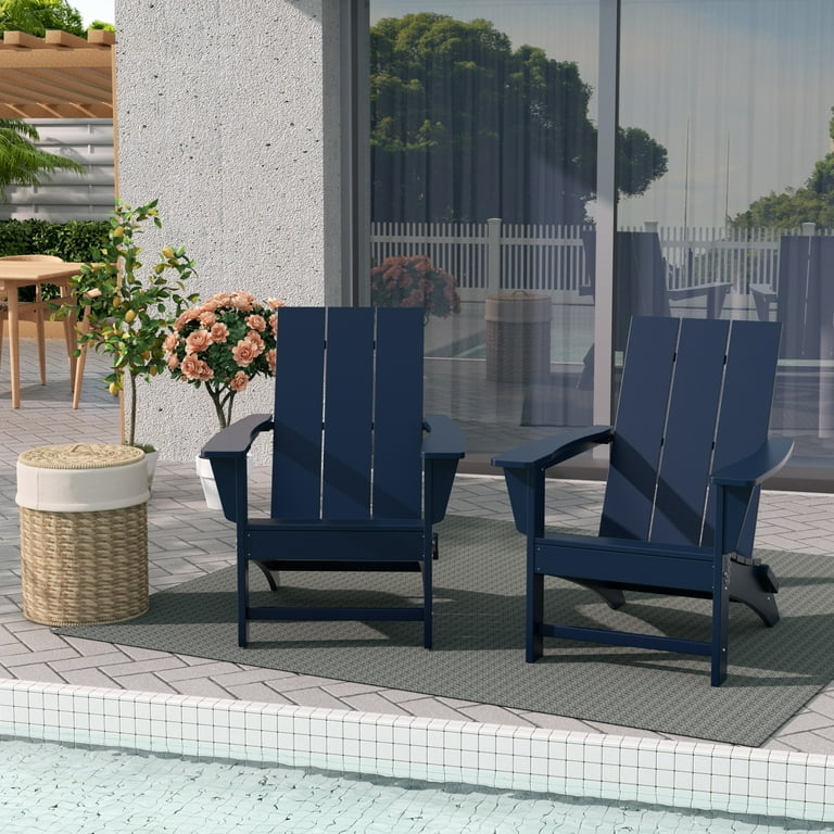 WestinTrends Ashore Adirondack Chair All Weather Resistant Poly Lumber Outdoor Patio Chairs Modern Farmhouse Foldable Porch Lawn Fire Pit Plastic
