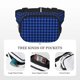 thumbnail image 5 of Fotbe Buffalo Plaid Blue Black Cangurera Cuadrada con Estampado de Doble Capa, Bolsa de Cintura Ajustable Mini para Hombres y Mujeres, 5 of 9