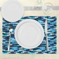 thumbnail image 3 of Ambesonne Blue Place Mats Set of 4, Geometric Design Stripes, Standard Size, Multicolor, 3 of 6