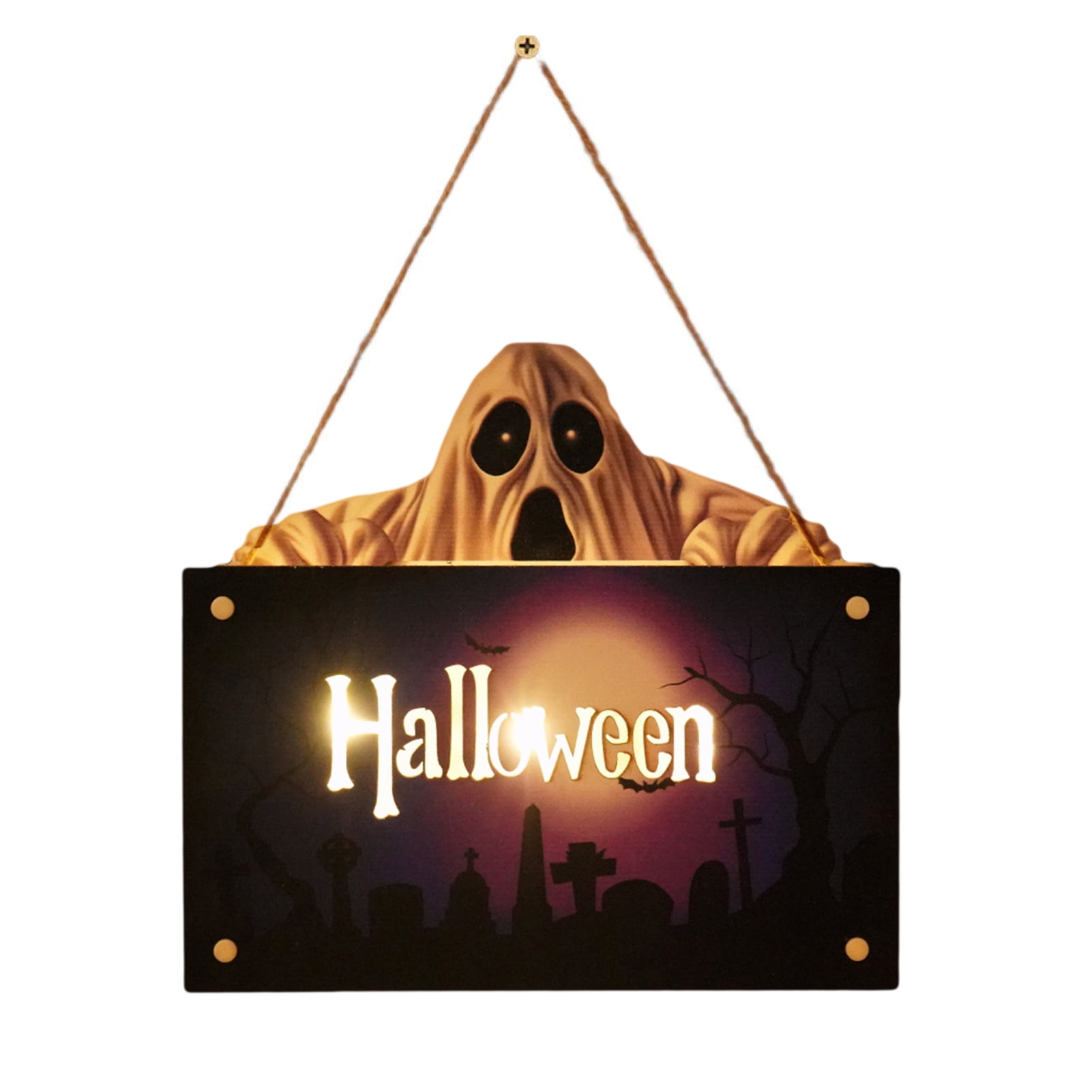 Door Sign for Home, Halloween Wall Pendant Ghost Pumpkin Letter