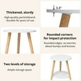 thumbnail image 3 of 2 Tier End Table, HONEIER Side Table with Storage Shelf Small Bedside Table Night Stand for Living Room, Bedroom Entryway, White, 3 of 7