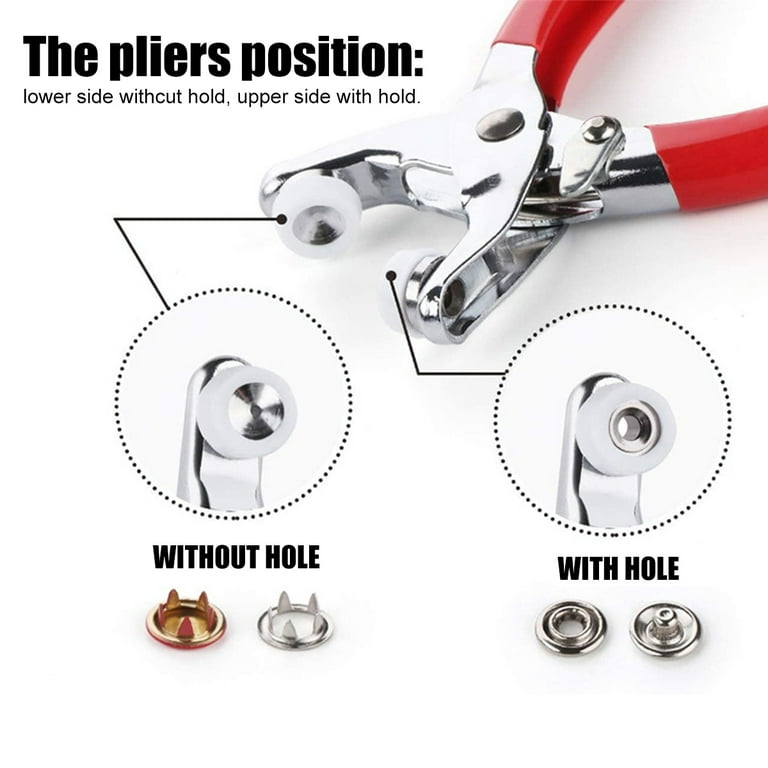 Plier Tool with 40 Button Set Metal Sewing Buttons Hollow Solid