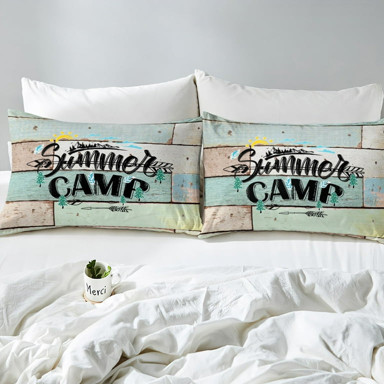 Camper Queen Bedding Set,Happy Camping Comforter Set Microfiber RV