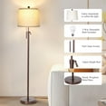 thumbnail image 4 of Modern Floor Lamp Adjustable Height Standing Lamp Tall Lamp with 3 Color Temperatures Floor Lamps for Living Room Bedroom Office Beige Shade Bulb Included-Brown, 4 of 14