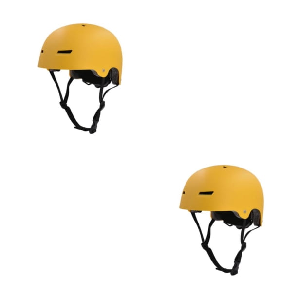 Yuarrent Cascos deportivos: doble protección para mayor seguridad y comodidad Control de cabeza y cola degradados para amarillo mate ancho L amarillo mate L(58-62CM) 2Conjunto