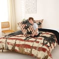 thumbnail image 4 of Manfei Southwestern Cowboy Queen Comforter Set,Grunge American Flag Comforter Sets Queen,Black Reversible,3 Pieces,1 Comforter and 2 Pillowcases, 4 of 7