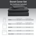 thumbnail image 3 of PURE ERA Duvet Cover Set Jersey Knit Cotton 100%,Ultra Soft 3Piece Bedding Set(Queen, Solid Deep Gray), 3 of 4