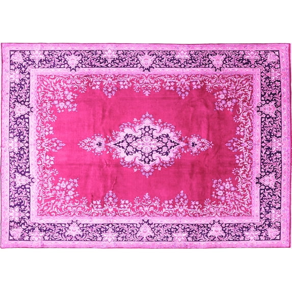 Ahgly Company Indoor Rectangle Medallion Pink Traditional Area Rugs, 5' x 8'