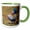 Green/White, variant on 3drose, Beautiful Turquoise, White, Blue and Black Feathered Barnyard Rooster., 11oz Magic Transforming Mug