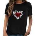 thumbnail image 1 of Pompotops T-Shirt Décontracté à Manches Courtes pour Femmes avec Impression d'Amour, 1 of 4