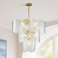 thumbnail image 4 of LovingAHome 3-Layer Gold Crystal Chandeliers Glass Chandelier 8-Light Modern Ceiling Light Fixtures for Living Room Bedroom Dining Foyer, 4 of 8
