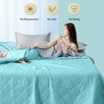 thumbnail image 6 of QTBIUQ Solid Print Cool-Feeling Air Conditioning Blanket - Summer Lightweight Breathable Soft Double-Sided Blanket for Bed and Sofa, Stay Cool for Night Sweats Green-L, 6 of 9