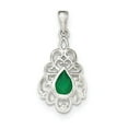 thumbnail image 2 of 925 Sterling Silver Polished Green Agate Pendant and Post Earrings Set; for Adults and Teens; for Women and Men, 2 of 4