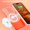 thumbnail image 6 of for iPhone 13 Clear Case, Compatible with Mag-Safe, Military-Grade Drop Protection, Slim Fit Magnetic Phone Case for iPhone 13, TPU Bumper Shockproof Protective Cover, Orange, 6 of 8