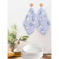 thumbnail image 2 of Easter Bunny Kitchen Dish Towels for Drying Dishes Set of 2, Spring Purple Flower Rustic Rabbit Blue Waffle Weave Microfiber Hand Tea Bathroom Towels Quick Dry & Absorbent Towel 12x12, 2 of 7