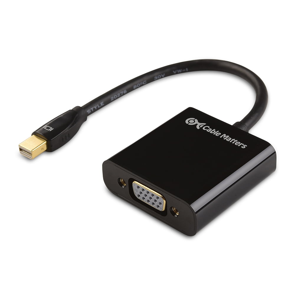 Cable Matters Mini DisplayPort to VGA Adapter (Mini DP to VGA) in Black Thunderbolt