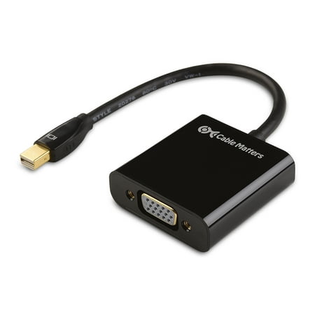 Cable Matters Mini DisplayPort to VGA Adapter (Mini DP to VGA) in Black - Thunderbolt | Thunderbolt 2 Port Compatible
