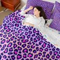 thumbnail image 4 of Feelyou Purple Leopard Print Bedding Comforter Set 7pcs, Simple Fashion Queen Bedding Sets, 4 of 8