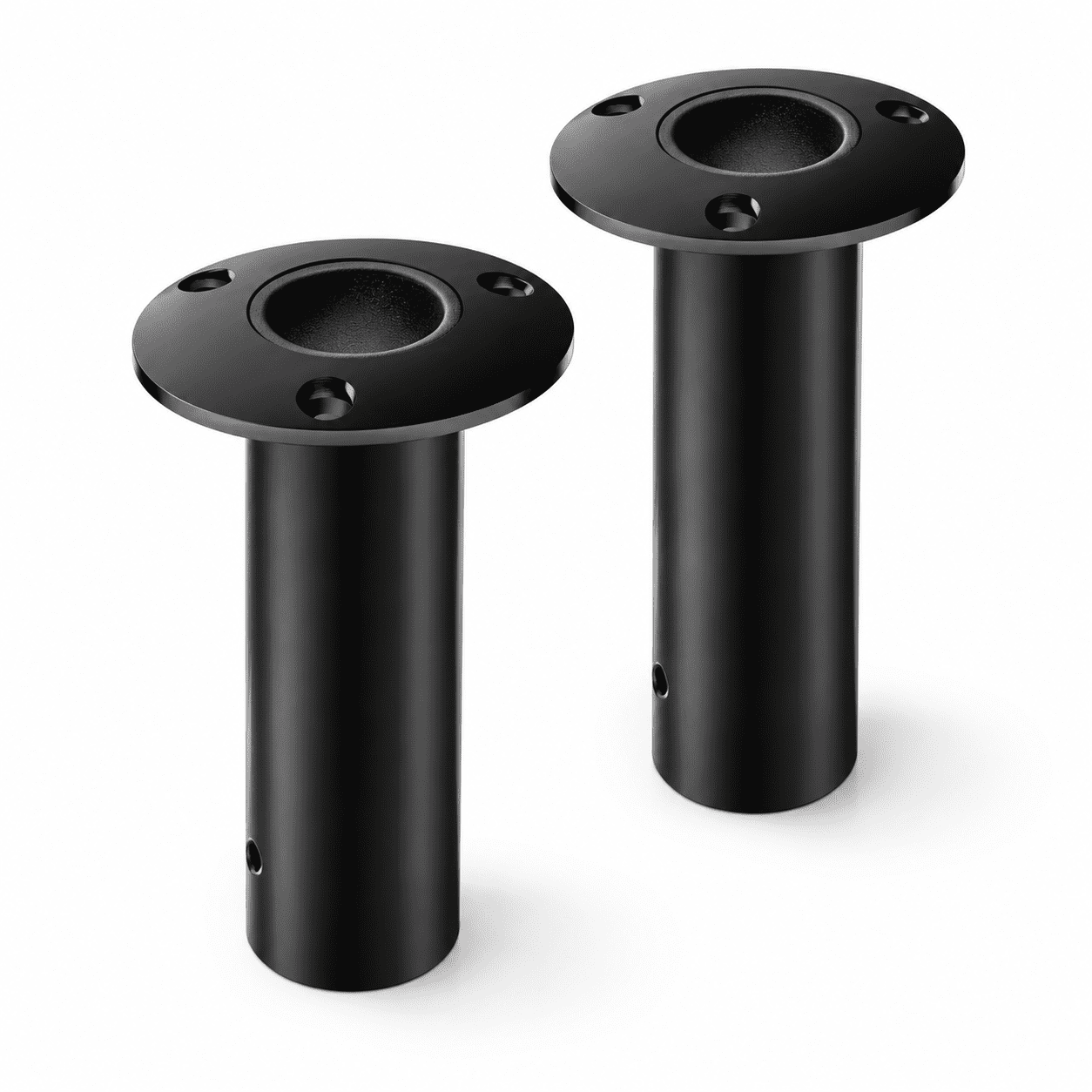 90 Degree - PVD Black 2 Pack 316 Stainless Steel Boat Fishing Rod Flush Mount Holders