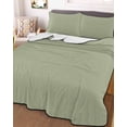 thumbnail image 2 of Quilts Full Size, Sage Green Soft Comforter Bedding Set for Bed, Farmhouse Solid Green Color Modern Art Lightweight Quilted Bedspread with Pillow Cover(2 Pieces) for All Season, 78x90 Inch, 2 of 6