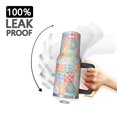 thumbnail image 3 of 40oz Pioneer Flower Floral Print Pattern Insulated Tumbler with Handle, BPA-Free Leak Proof Lid and Straws, Double Wall Vacuum, Hot 12h/Cold 34h, 3 of 6