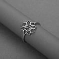 thumbnail image 4 of Yin Yang Lotus Stainless Steel Ring Mandala Spirit Taoist Zen Balance Yoga Jewelry, 4 of 5