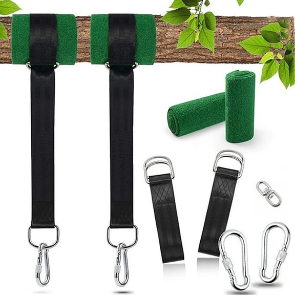 GoXteam Tree Swing Straps Hanging Kit 5Ft, Extra Long Tree Swing Straps Holds 5500 lbs with Lock Carabiners & Tree Protectors, Safer for All Swing & Hammock