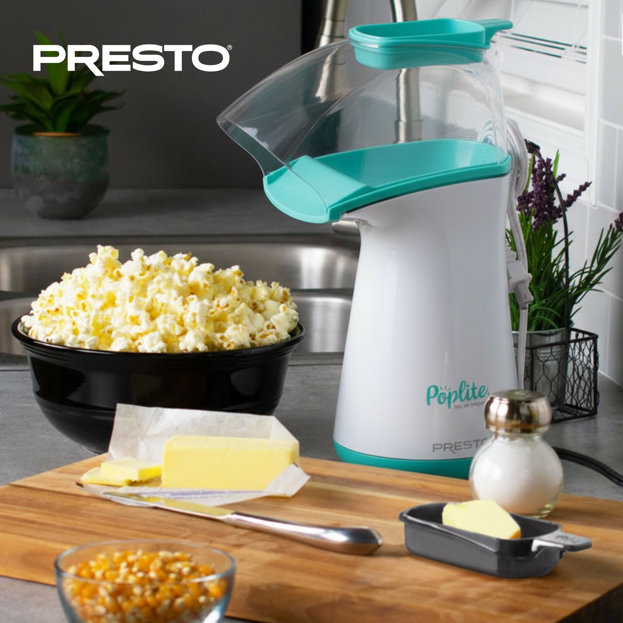 Presto 04869 PopLite Hot Air Popper Popcorn Maker for Home Kitchen