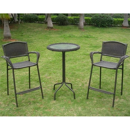 International Caravan 3187 Ab Resin Wicker Outdoor Bar Height Bistro Set 44 Antique Black 3 Piece Canada Ab Resin Wicker Outdoor Bar Height, Outdoor Bar Height Bistro Set Canada