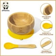 thumbnail image 2 of allBambu Bamboo Baby Bowl with Suction & Spoon- Yellow, 2 of 6