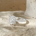 thumbnail image 3 of Bow Jewelry 14K White Gold Plated Wedding Anniversary Rings - 2.56 Ct Oval Cut Moissanite Engagement Ring - Classic Wedding Solitaire with Accent Ring - Party Wear Moissanite Ring, 3 of 9