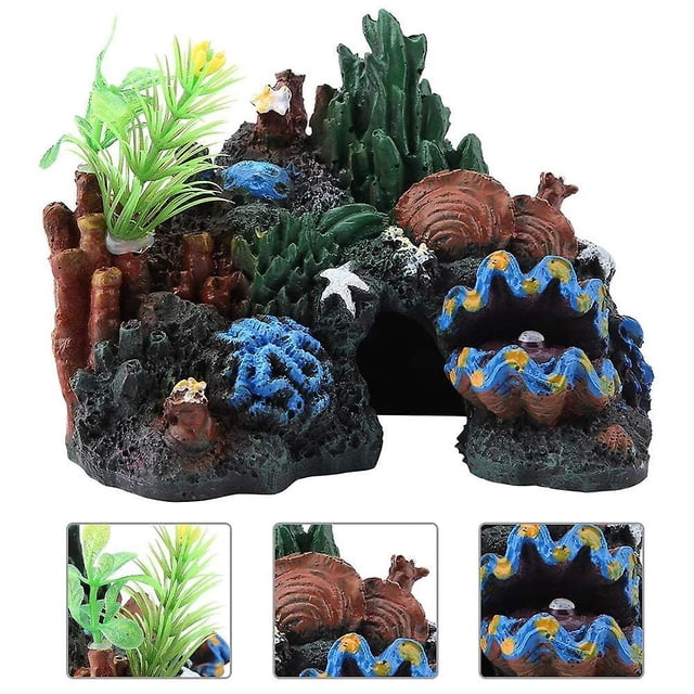 2024, Decoración de cueva de coral de resina artificial colorida para acuario de pecera marina Adorno de montaña