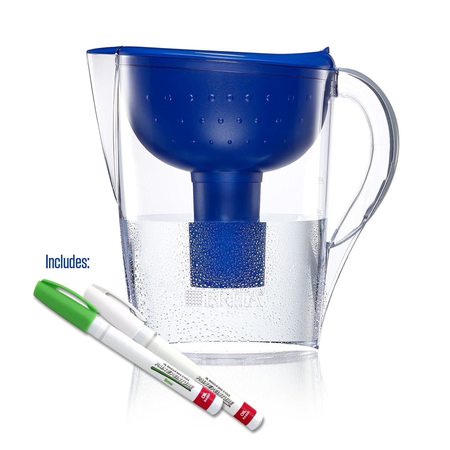 Système de filtration en pichet Brita (modèle Pacifica) avec marquers de peinture,10 tasses