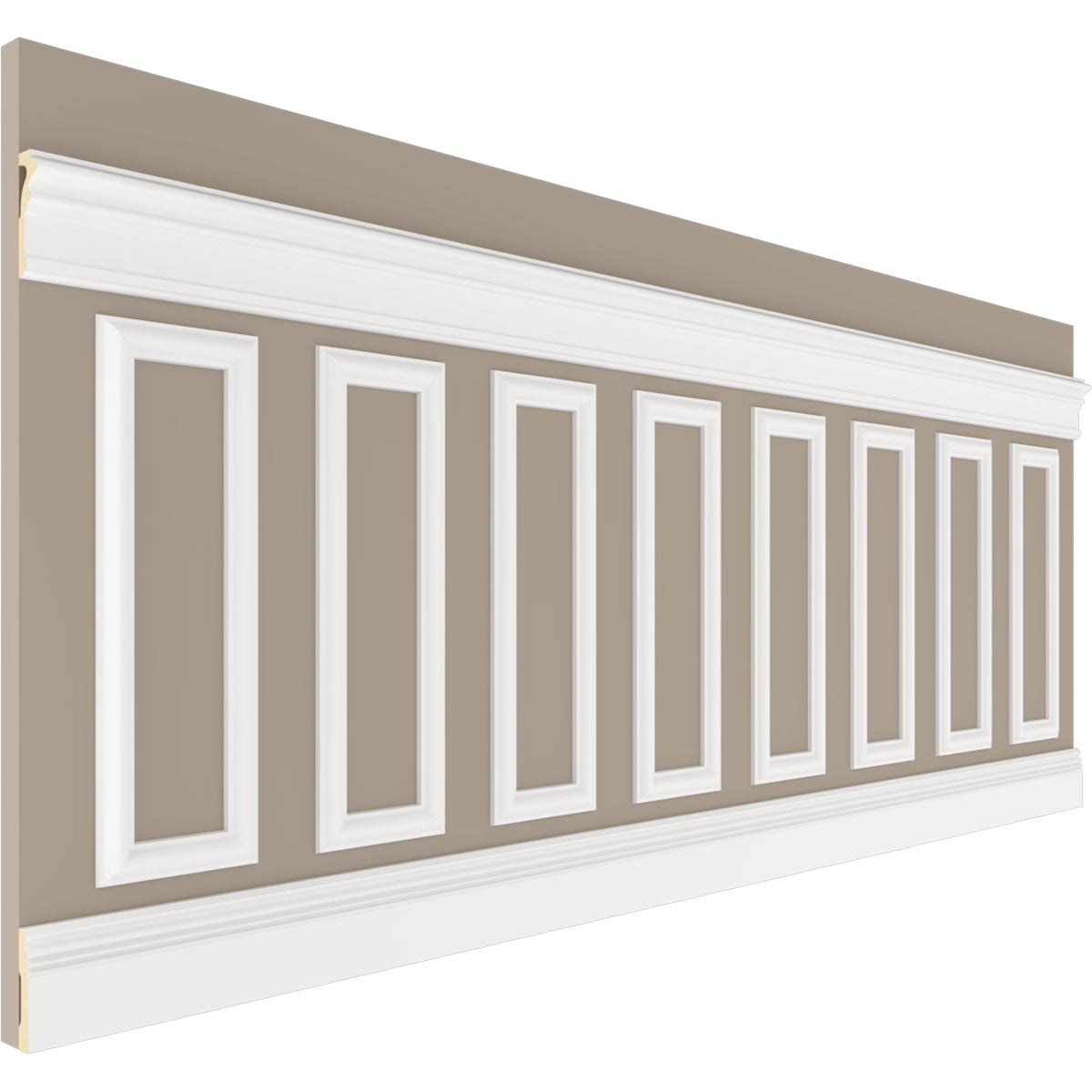 Ekena millwork 94 1/2"L (Adjustable 36"H to 40"H) Ashford Square Panel Traditional Wainscot Paneling Kit