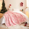 thumbnail image 5 of Christmas Throw Blanket - Pink Snowflake Design Soft Flannel & Cozy Fleece Blanket for Couch Bed - Sherpa Plush Winter Blanket for Women Girls Christmas Decor, 50x60 Inches, 5 of 8