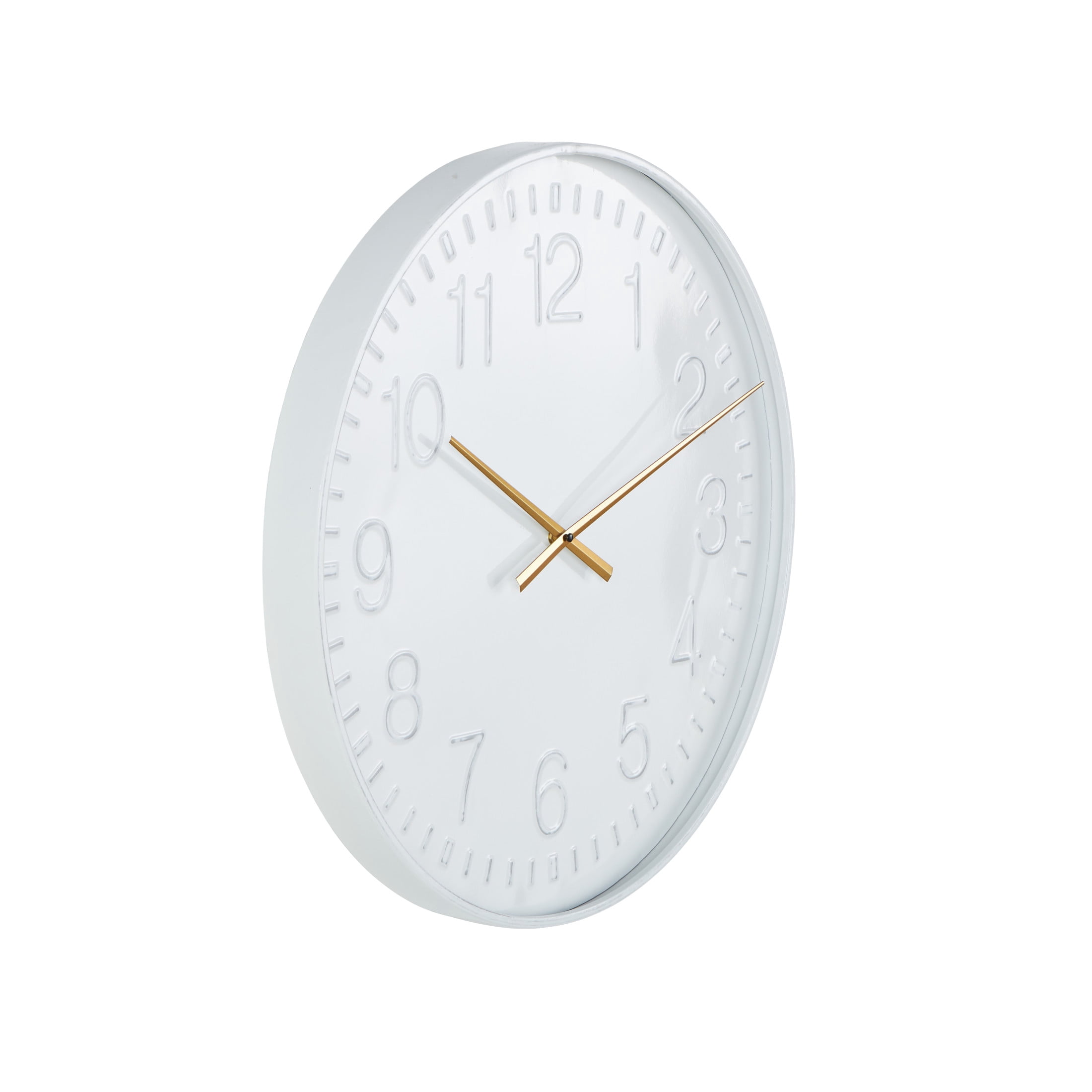 DecMode 24" White Metal Round Wall Clock