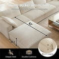 thumbnail image 5 of CKEASEAN 118" Corduroy Modular Sectional Boneless Sofa Couch, Oversized 3-Seaters Cloud Couches with Removal Cushion, No Assembly Required, Deep-Seat Cozy Fluffy Sofa for Apartment, 5 of 17