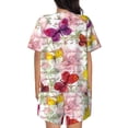 thumbnail image 3 of Picia Butterflies and Vintage Pajamas Sets for Women Soft Short-Sleeved Pjs with Lounge Shorts Two Piece Sleepwear-X-Large, 3 of 9