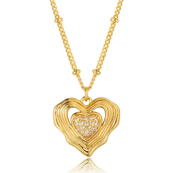 GDCOIN Heart Neckalce 14K Gold Plated Valentines Day Gifts Jewelry